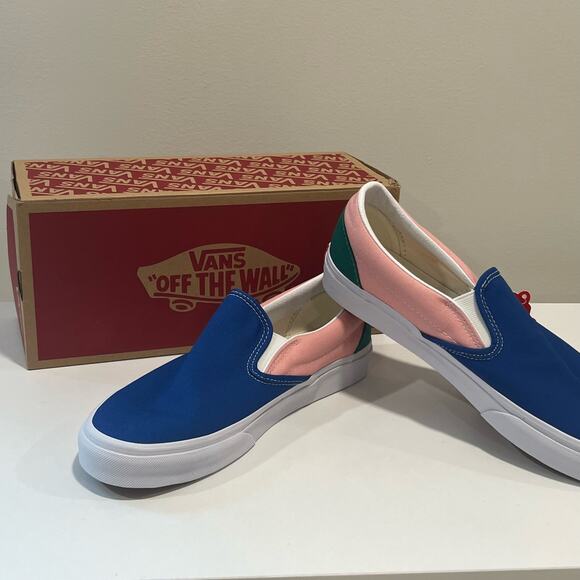 NIB VANS Classic Slip On Retro Court Colorblock Size 8 - Picture 2 of 7